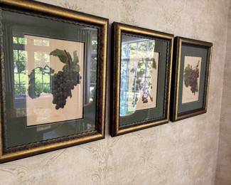 set of 3 prints - framed
