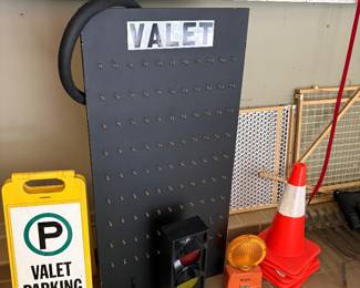 Valet essentials: key peg storage, signs cones and more!