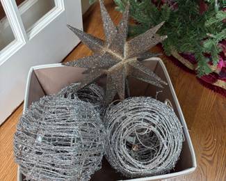 Holiday glittering orbs and stars