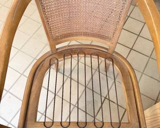 MCM wood club chair with cane back