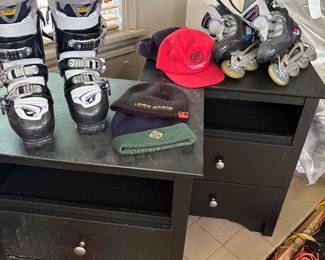 nightstands, ski boots and roller blades