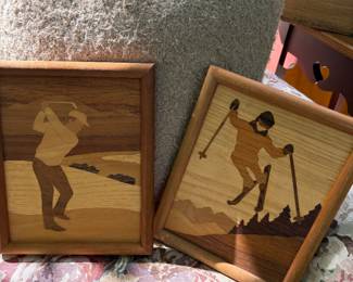 Wood inlay sports pics