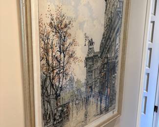 Framed lithograph