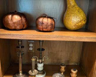 Crate & Barell pumpkins, gourds, and candle holders