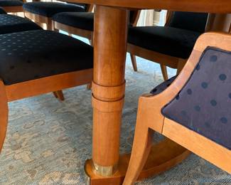 Another view of the contemporary dining table base and side of chairs