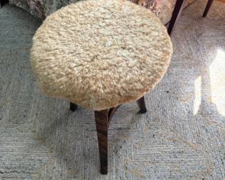 shearling covered foot stool