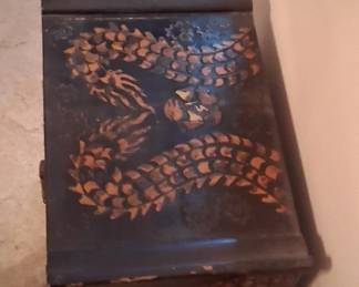 Early 20th century Asian black lacquered cabinet 