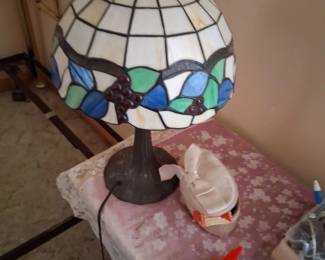 Tyffany style-stained glass lamp
