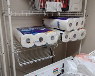 Bathroom rack and supplies