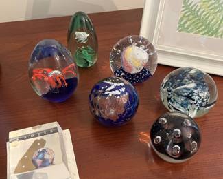 Handblown glass decorative paperweights