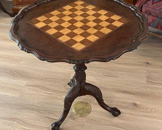 Antique Victorian inlaid chess table