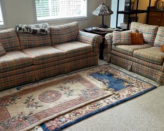 Pastel plaid couch set