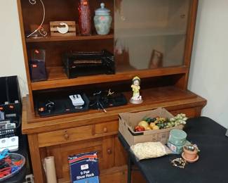 GREAT SHAPE! 1930s TWO PIECE buffet/display cabinet. the two pieces can be used separately. Only 200.00!