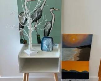 Home decor artwork & side table