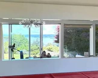 Large wood framed mirror