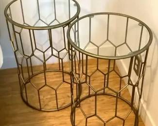 Metal and glass accent tables