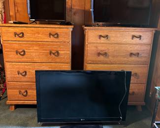 Matching MCM horseshoes dressers