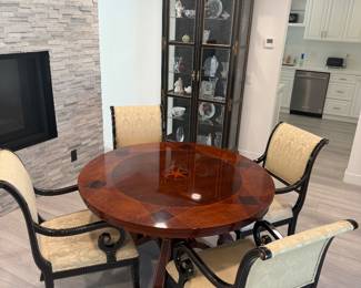 - John Widdicomb for Baker foyer table - 4 Kindel Neoclassic Sleigh chairs -