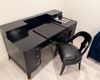 Theodore Alexander Gordon pedestal desk & chair - 68" x 33"