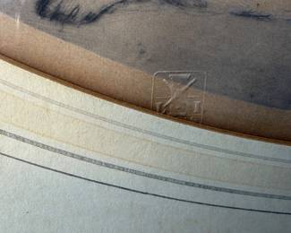 1920's - Lady of the Camellias penciled signed by Louis Icart with embossed stamp