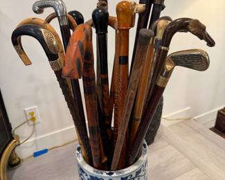 Collection of antique canes
