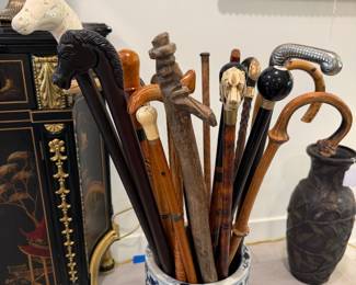 Collection of antique canes