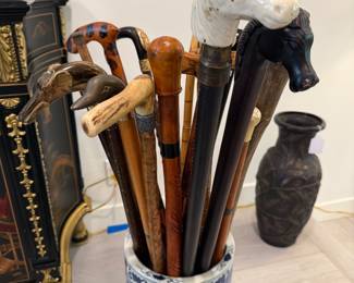 Collection of antique canes