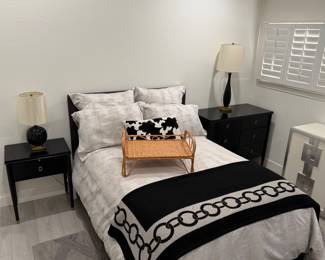 William Sonoma bedroom set with Frette bedding and blanket