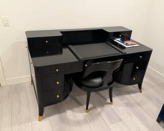 Theodore Alexander Gordon pedestal desk & chair - 68" x 33"
