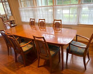 Mid Century Drexel Eight Chairs and Table