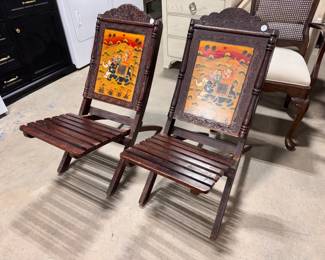 HAND PAINTED FOLDING CHAIRS