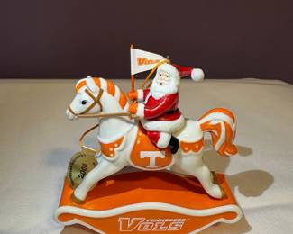 Danbury Mint University of Tennessee Vols Santa on Rocking Horse Christmas Ornament 2006
