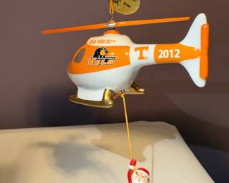 Danbury Mint Tennessee Volunteers 2012 Helicopter Christmas Ornament