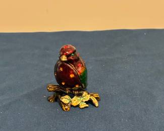 Enamel Bird Trinket Box