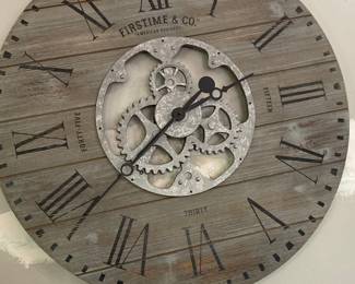 Firstime & Co. "American Designed" Gear Wall Clock with Shiplap Detail