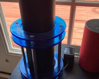 Amazon Echo (1st Generation) with Custom Blue Acrylic Stand