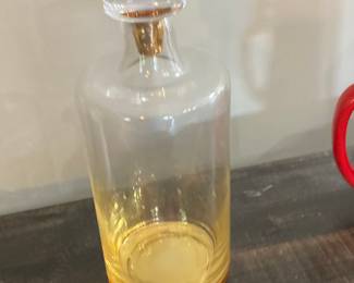 Amber Glass Decanter with Stopper