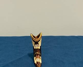 Ciel Collectables Enamel and Rhinestone Cowboy Boot Trinket Box