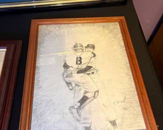 Pencil Sketch of Baseball Players by T. Hancak