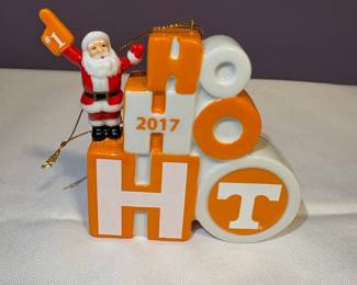 University of Tennessee "HO HO HO" Santa Christmas Ornament 2017 with #1 Foam Finger