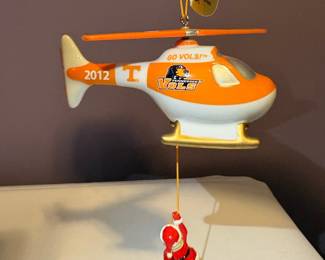 Danbury Mint Tennessee Volunteers 2012 Helicopter Christmas Ornament