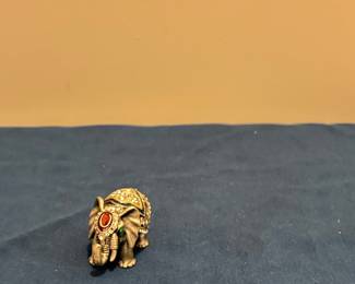 Jeweled Elephant Trinket Box with Enamel Accents