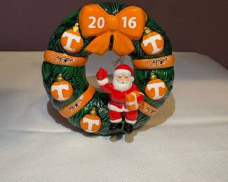 University of Tennessee Vols 2016 Santa Wreath Christmas Ornament