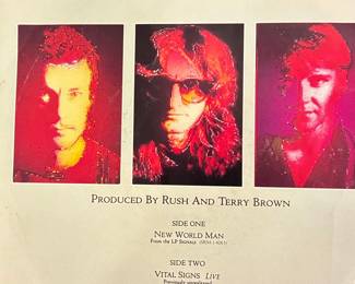 Rush "New World Man" / "Vital Signs Live" 1982 7" Vinyl Single