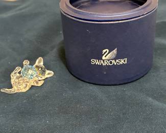 Swarovski Crystal French Bulldog Figurine with Box