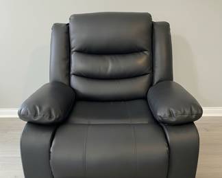 Black Faux Leather Power Lift Recliner