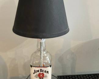 Jim Beam Bourbon Bottle Lamp with Black Shade - 1.75L