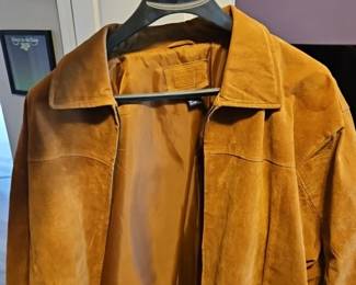 Men's Suede Leather Bomber Jacket