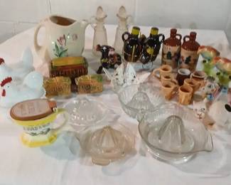 Vintage Toothpick Holders, Hens in a Nest, Juicers USA
