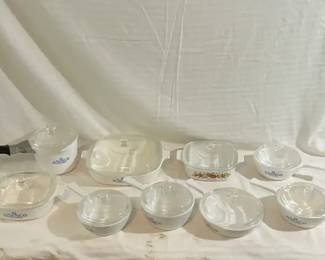 Vintage Corning Ware Casserole Dishes Saucepans
